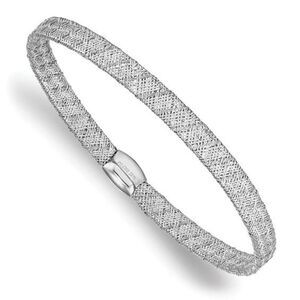 New 14k White Italian Gold Stretch Bangle by Leslie’s Jewelry